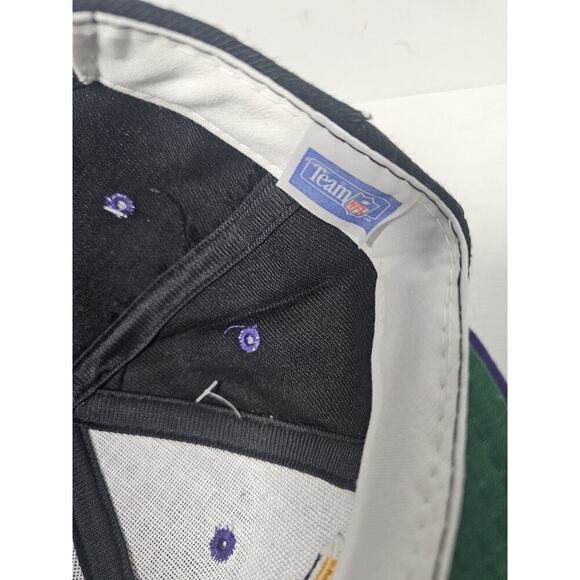 Vintage Minnesota Vikings Snapback Hat Cap Embroidered Black The GAME Spellout - Picture 7 of 7